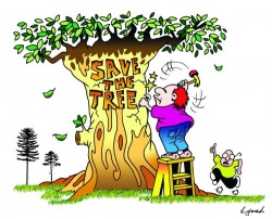 Save the Tree cartoon